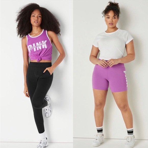 Victoria's Secret Pink SET House Party Racerback Tank & 6" Cotton Biker Shorts - Picture 4 of 12